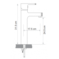 Μπαταρία Νιπτήρος Ψηλή Forte Mix M2422 Chrome